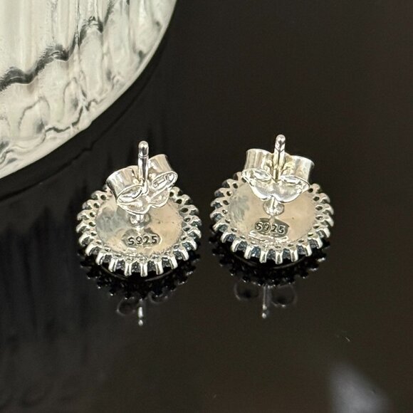 Atlanta Bling Earrings S925 Sterling Silver Handmade Ear Stud - Picture 4 of 4